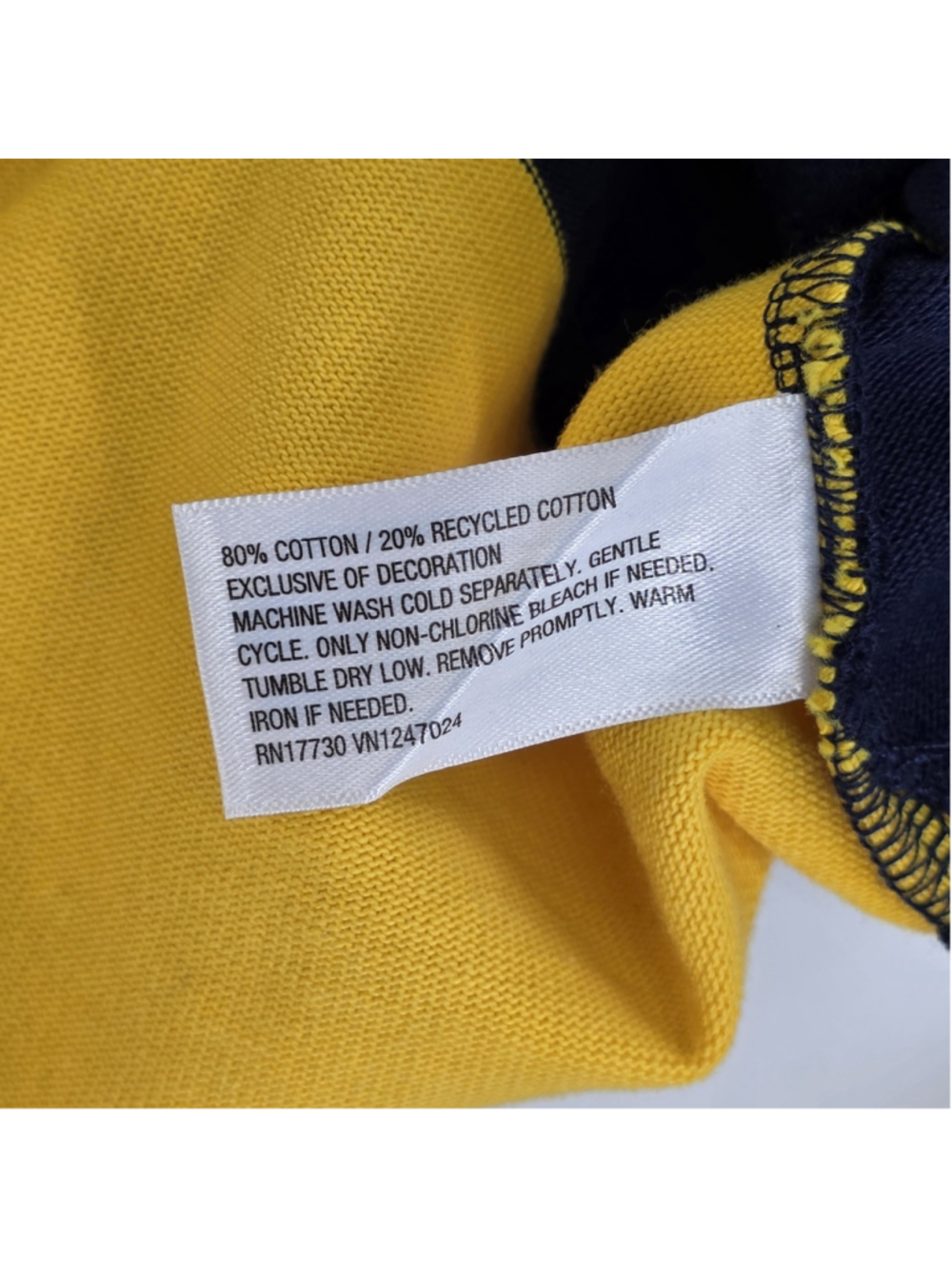 Rowing Blazers Rugby Shirt Womens 2X Yellow Navy Stripe Cropped Prep - Picture 10 of 16